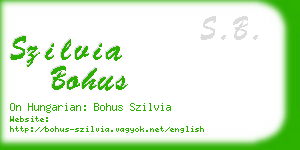 szilvia bohus business card